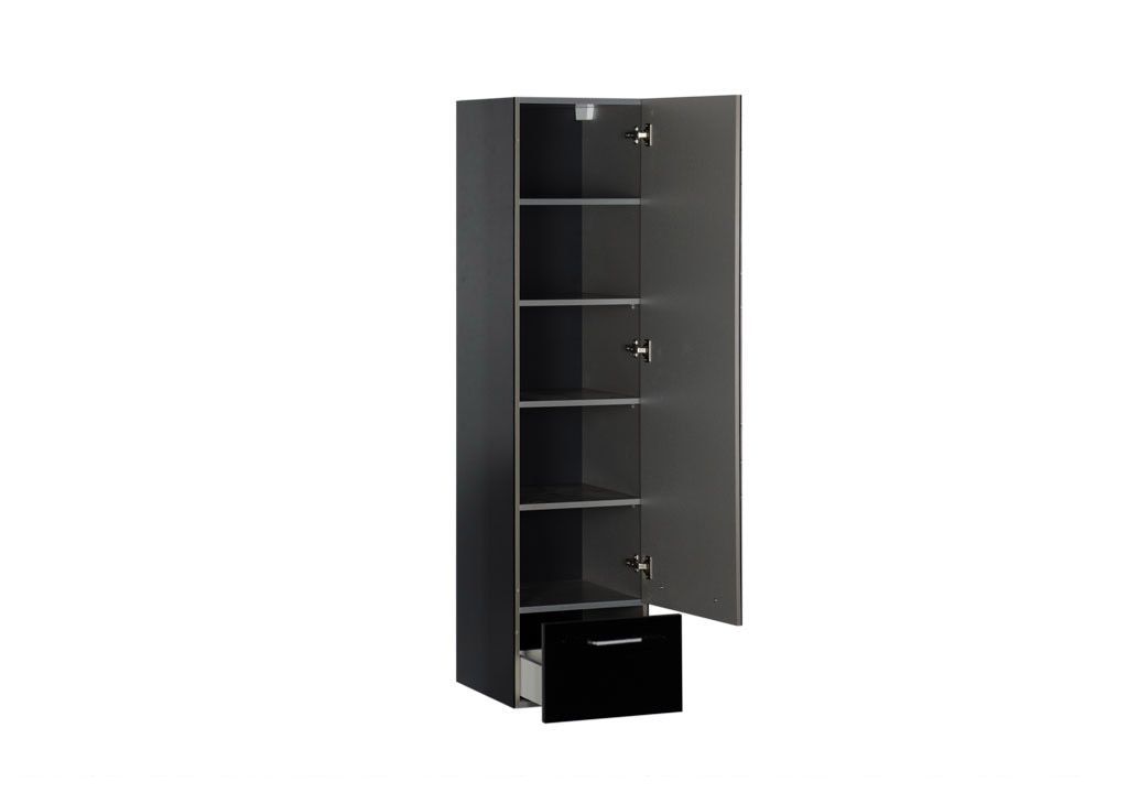 Шкаф-пенал для ванной Aquanet Верона 40 черный (подвесной) 00176673 - Вид №5