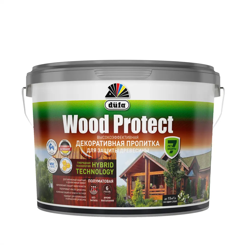 Dufa Wood Protect - профессиональная пропитка для дерева с защитой от влаги и УФ-лучей 89210576 STLM-1348887 - Вид №1