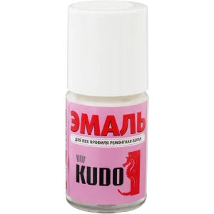 Эмаль для ПВХ-профиля Kudo с кисточкой, цвет белый, 15 мл