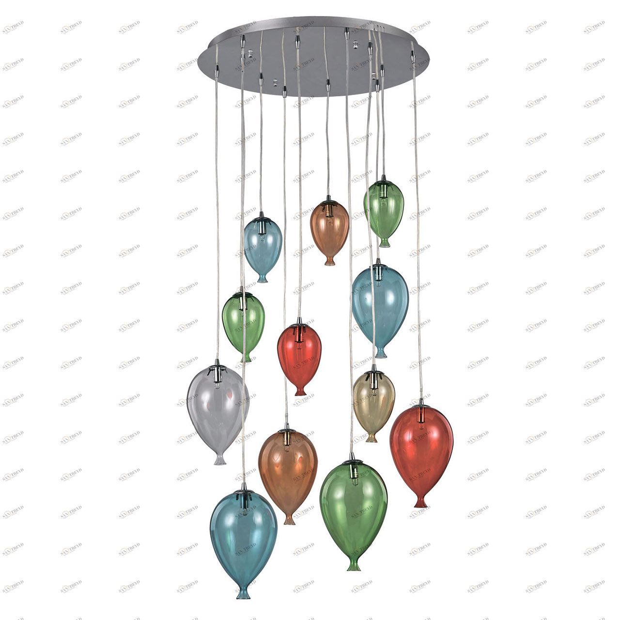 Подвесная люстра Ideal Lux Clown SP12 Color IDEAL LUX ДИЗАЙНЕРСКИЕ, CLOWN COLOR 057300 Разноцветный 