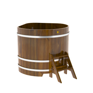 2313 Купель угловая из лиственницы Рустик 1,19х1,19х1,1 морёная Alyarus