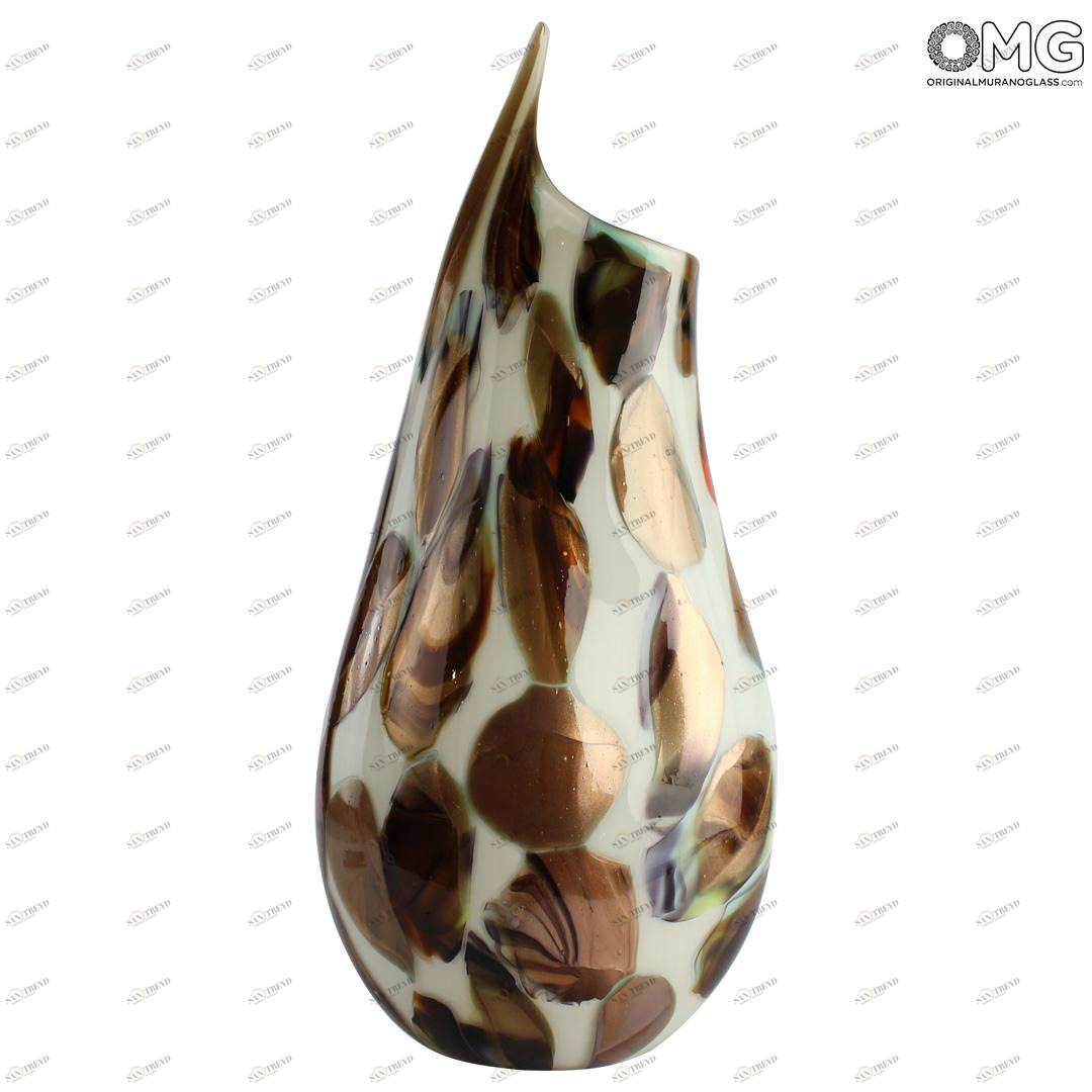 4391 ORIGINALMURANOGLASS Ваза Кокос - Стиль Афро - муранское стекло OMG 25 см 