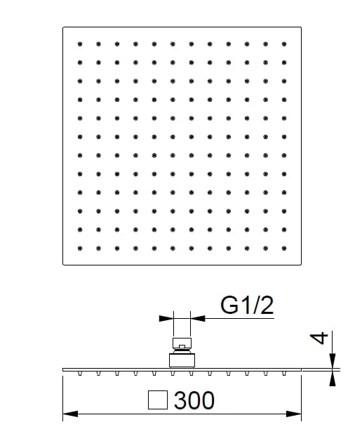 Квадратная душевая головка из нержавеющей стали с кронштейном BEAMTECH ELEVEN ELEQ200/300/400 ARCH-00090055 - Вид №8