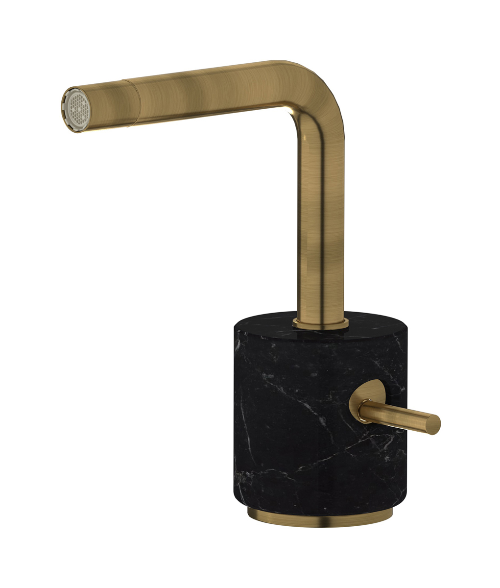 Смеситель для биде на 1 отверстие в комплекте с донным клапаном. WE ARE IB mm220mb_2 Modern Bronze Marmo