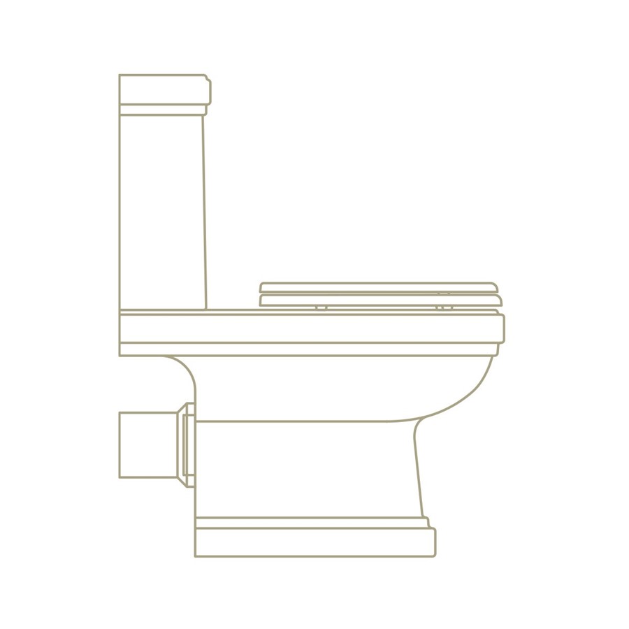 Burlington Riviera Ривьера Моноблочный унитаз с открытой спиной и цистерна Белый RIV9 - RIV11 - RIV.025  - Вид №2