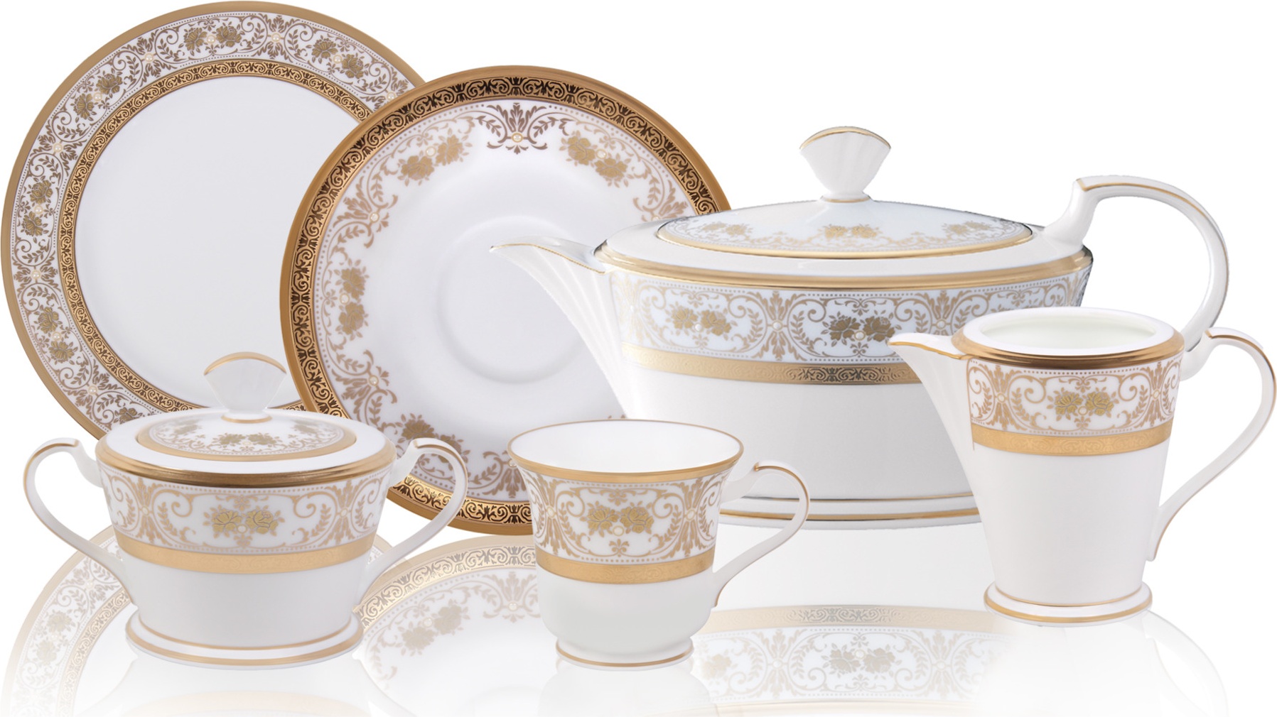 10673408 Noritake Сервиз чайный Noritake Дворец Джорджиан на 6 персон 21 предмет, фарфор Фарфор 