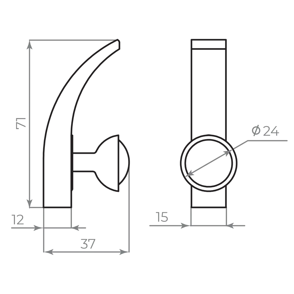 Крючок мебельный Ajax MB-LM/K-004 1.5x7.1x3.7 см цвет золото STLM-2182691 - Вид №5