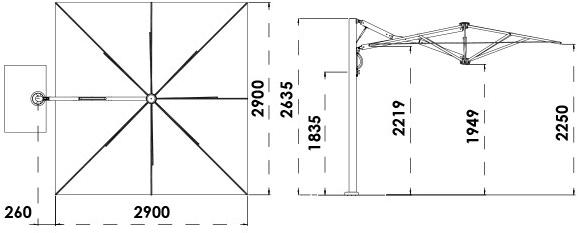 Scolaro Parasol Регулируемый зонтик с боковой стойкой Galaxia Ass  - Вид №7