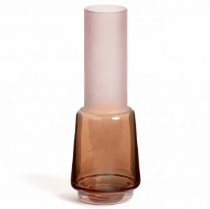 Ваза стеклянная цилиндр коричневая 26 см Cristelle от La Forma LA FORMA - 343239 Розовый