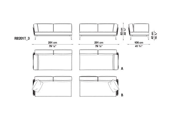 Ткань сад диван B&B Italia Outdoor смородина ARCH-00042710 - Вид №16