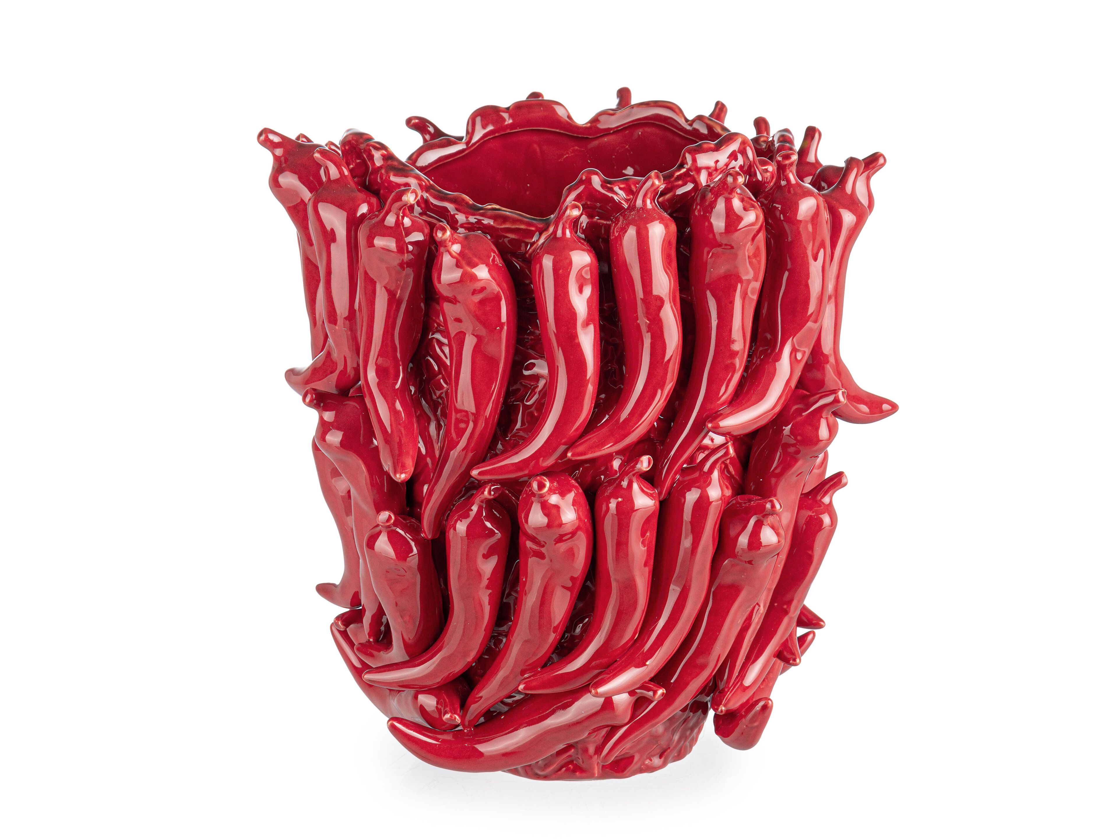 Керамическая ваза BIZZOTTO SPICY (ROSSO/VERDE) H32 ARCH-00037603