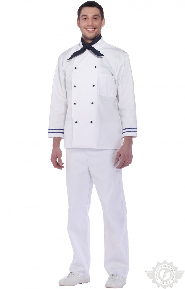 64721 Куртка поварская "Люкс-Лайт" синяя полоска  Повар  размер 60-62/182-188 Спецодежда  - Вид №8