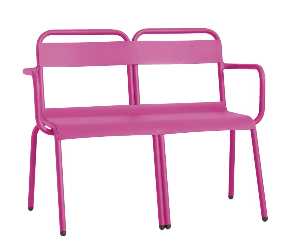 Алюминиевая штабелируемая садовая скамейка с подлокотниками iSimar ARCH-00092282 - Вид №1