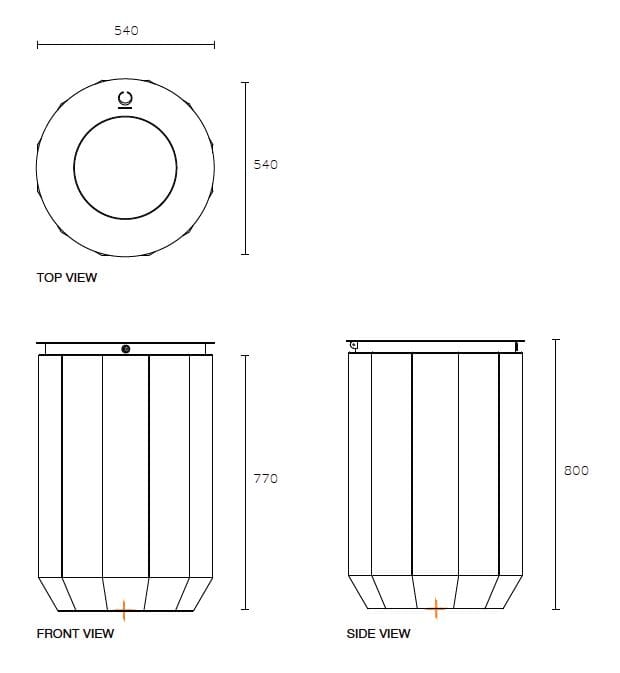 Корзина для мусора из волокнистого бетона с пепельницей SIT Wuud ARCH-00147506 - Вид №2