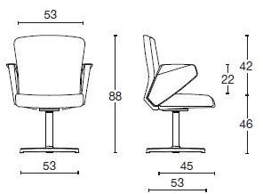 Diemme Офисное кресло в коже с 4-мя спицами и подлокотниками Halfpipe sun-id-1378093 - Вид №6