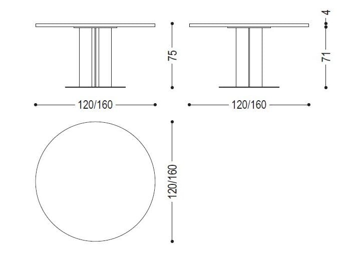 Круглый стол из массива дерева с железной основой Riva 1920 природа ARCH-00063172 - Вид №2