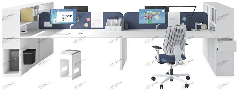 ESTEL GROUP Несколько рабочих станций со встроенной полкой Asterisco app sun-id-1494224