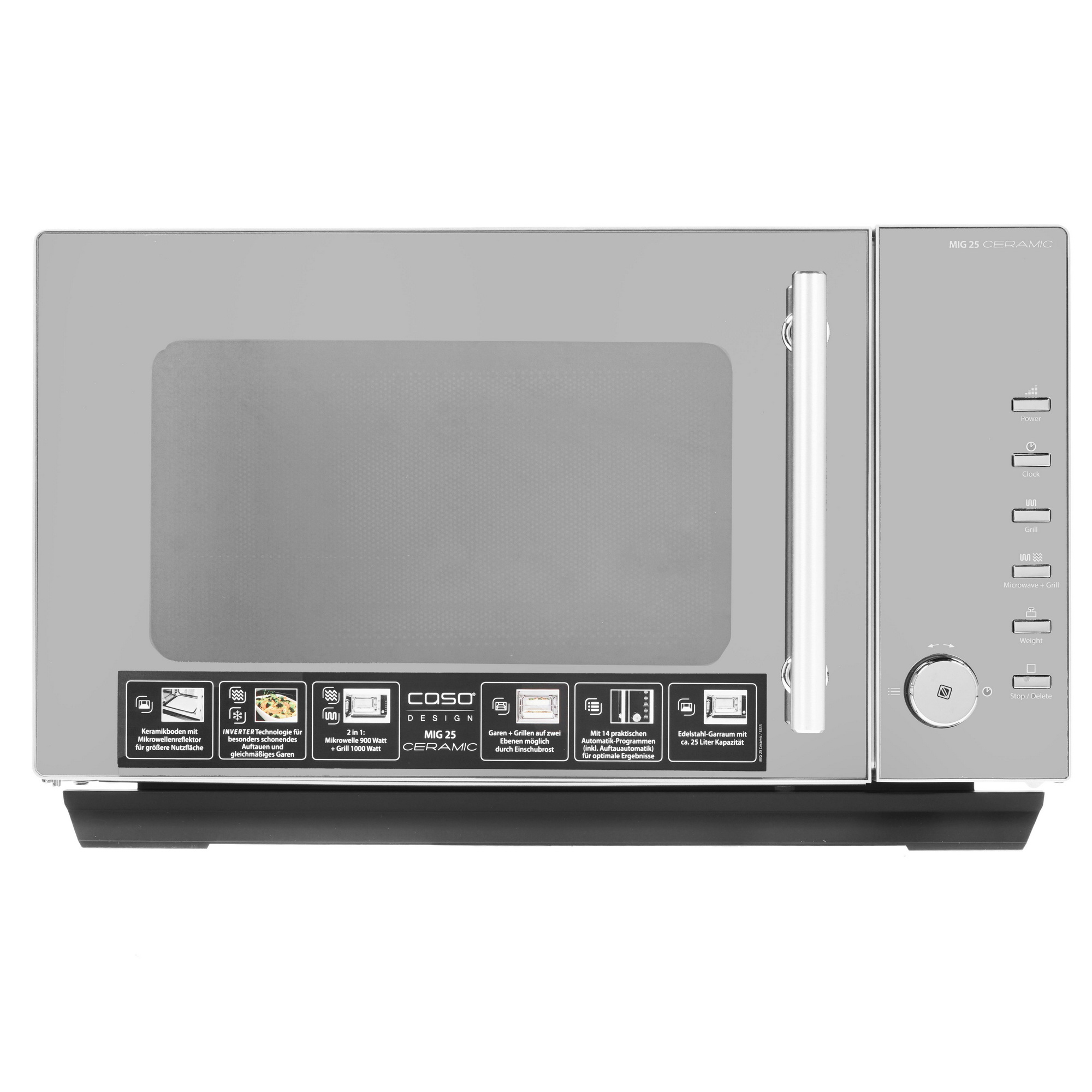 8195363 Микроволновая печь CASO MIG 25 Ceramic серебристый STDN-0151440