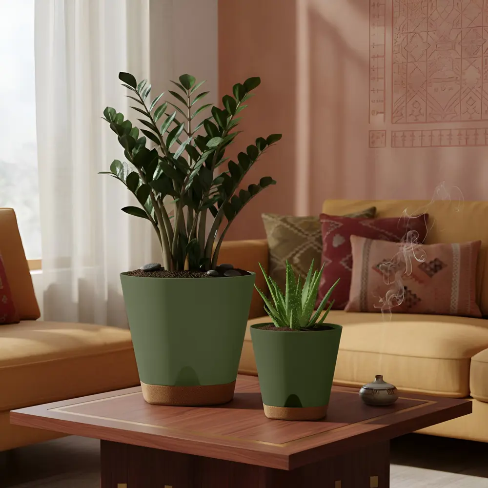 Горшок для цветов Ingreen Wood Ø14 h13 см v1.35 л пластик тайга STLM-2039423 - Вид №2