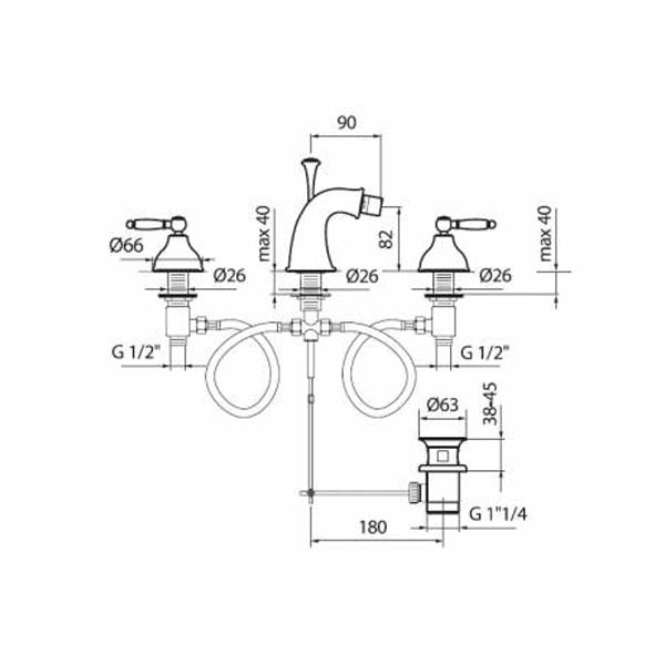 DO710202010 Смеситель для биде Webert Dorian - Вид №1