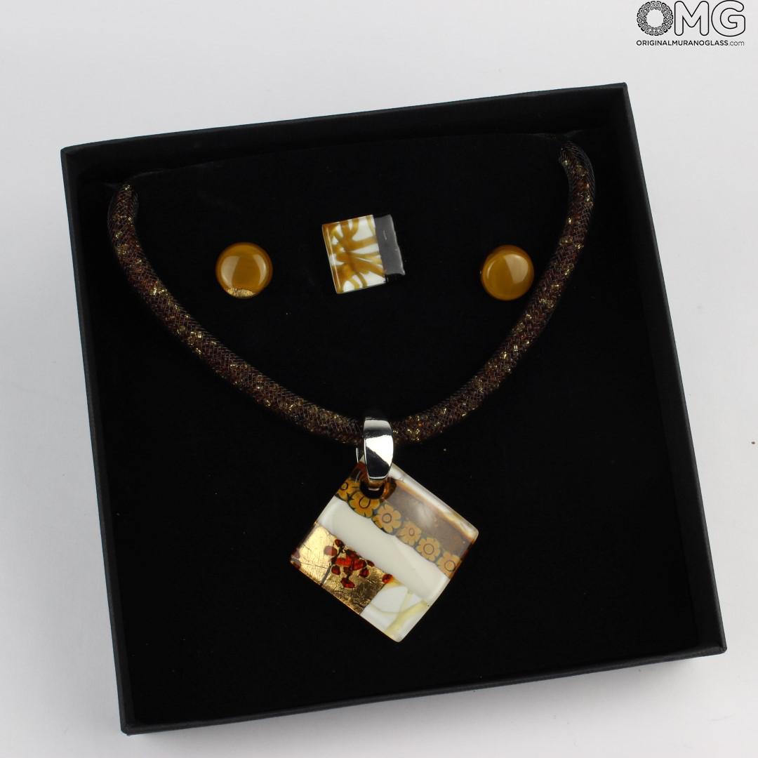 2129 ORIGINALMURANOGLASS Набор украшений Cortina кристальный миллефиори - муранское стекло 54 см  - Вид №1