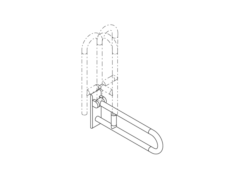 801.50D100 Опорная ручка, поворотная HEWI HEWI active+  - Вид №2