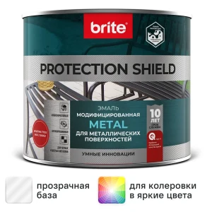 Грунт-эмаль по ржавчине Brite Protect Shield полуматовая цвет прозрачный 1.8 л