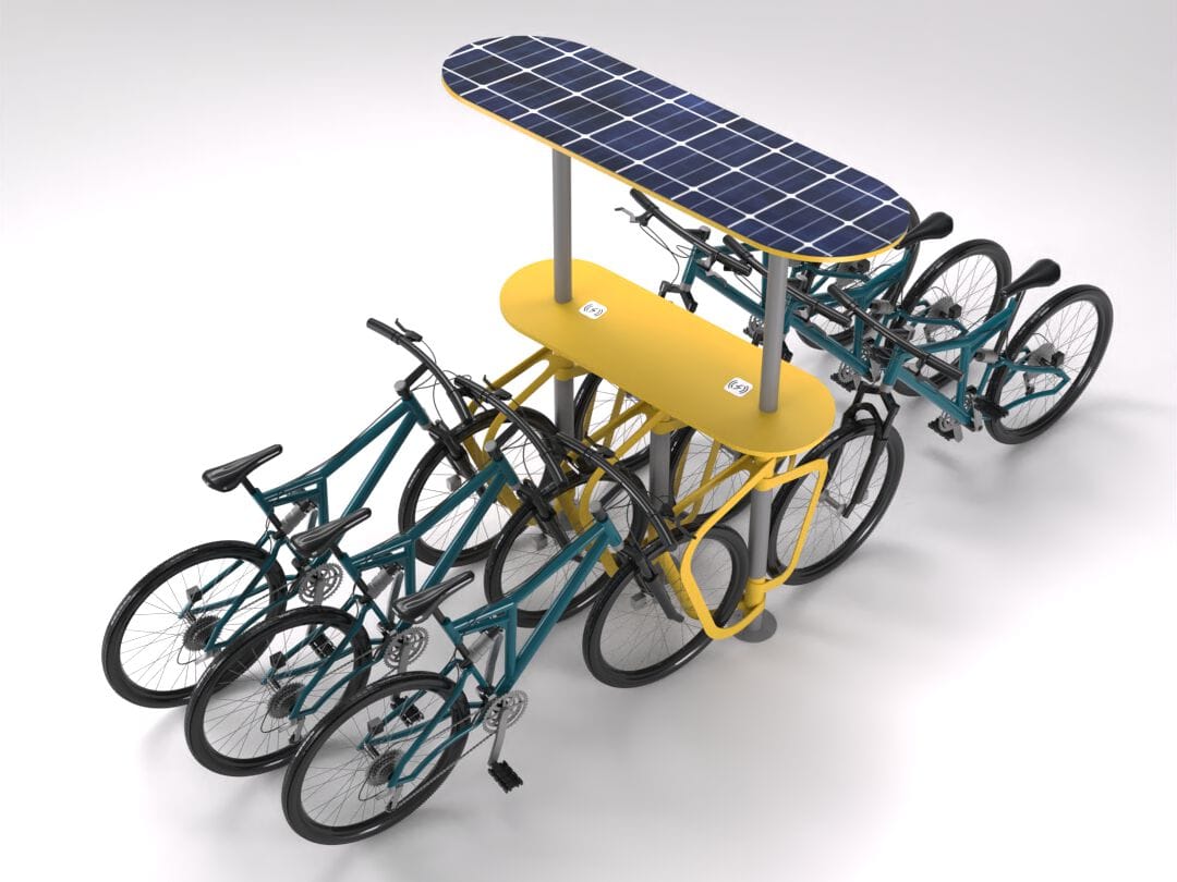 Стойка для велосипедов с фотоэлектрической панелью и зарядной панелью wi-fi CITYSì Pivot ARCH-00023051