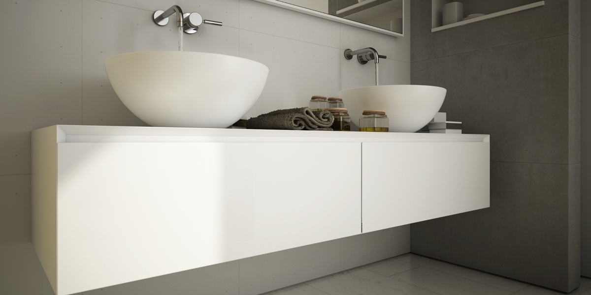 DSKTP55200 Подвесная раковина настенная прямоугольная Dimasi Modul Desk белая - Вид №2