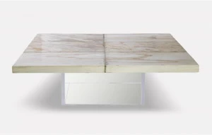 MORADA Квадратный журнальный столик из акрила и дерева Petra