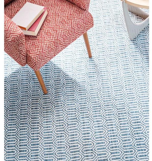 Gancedo Прямоугольный шерстяной коврик с геометрическими мотивами Dhurries sun-id-1442383 - Вид №7