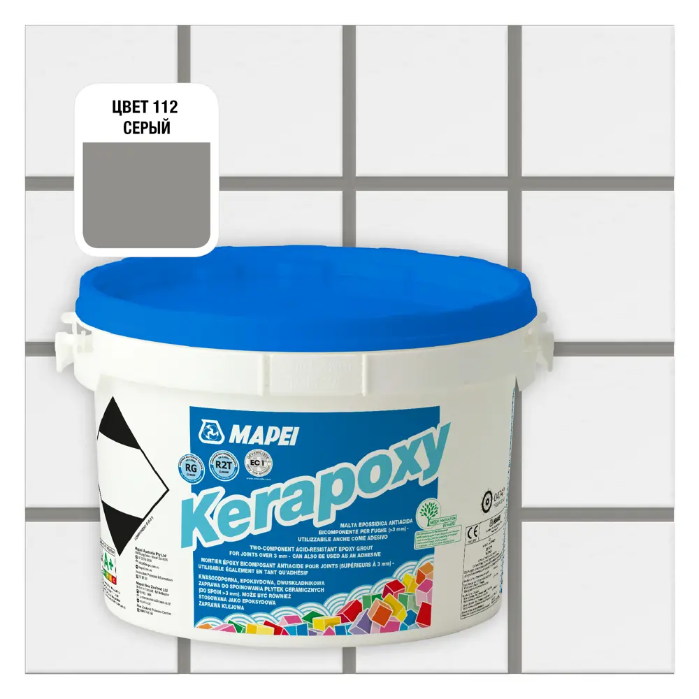Затирка эпоксидная Mapei Kerapoxy N112 цвет серый 2 кг Без серии STLM-2112249