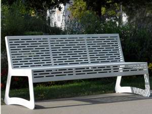 Скамья из нержавеющей стали со спинкой