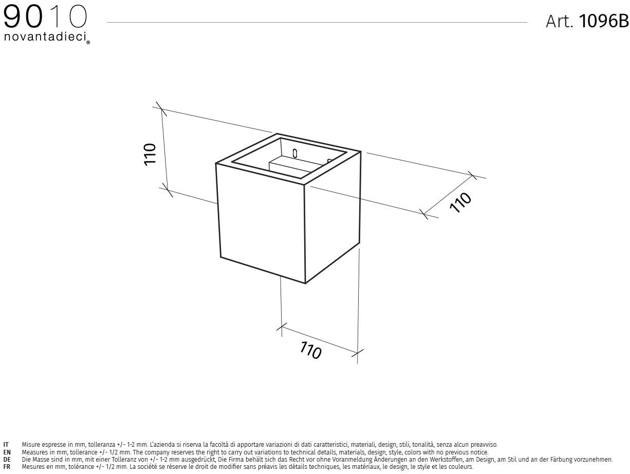 9010 novantadieci Настенный светильник для улицы Led из бетали®  1096b  - Вид №3
