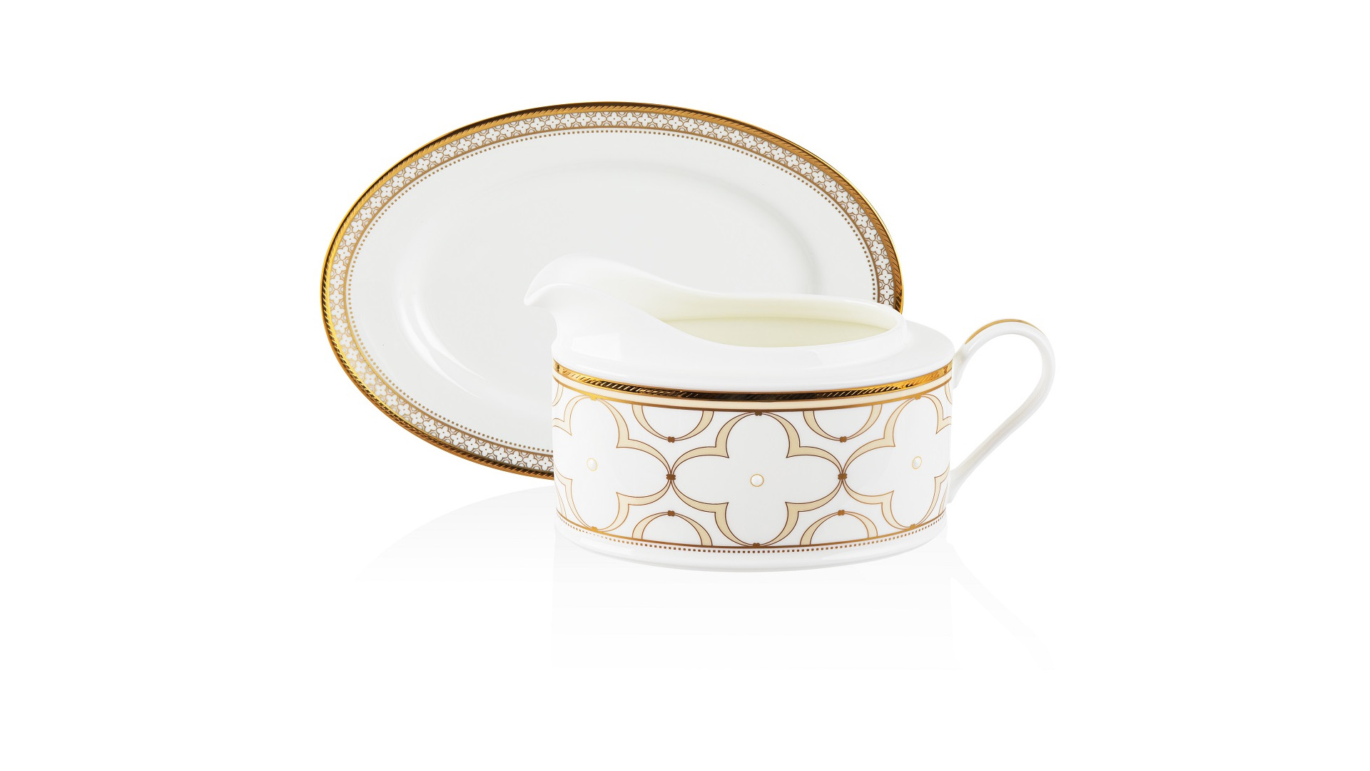 10668450 Noritake Сервиз столовый Noritake "Трефолио,золотой кант" на 6 персон 23 предмета Фарфор костяной  - Вид №10