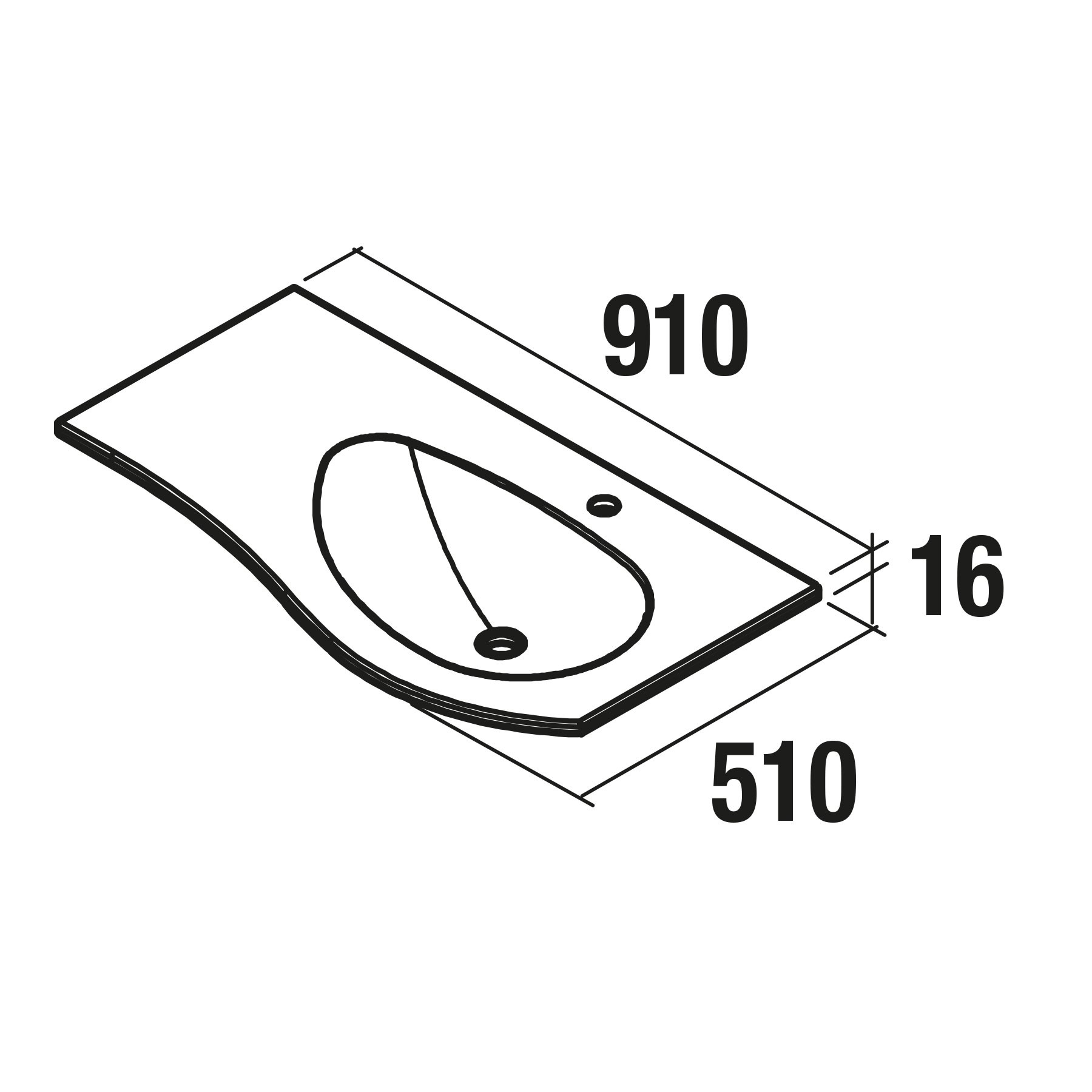 83877 SALGAR Раковина MAM 900 Емкость для хранения слева GLOSS WHITE MINERAL Загрузка без уловителя для бутылок и отходов 910 x 16 x 510 мм  - Вид №1