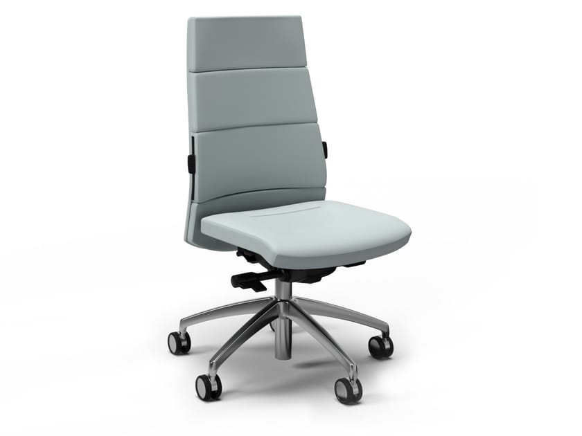 Офисное кресло с регулируемой высотой и кожаными колесами с 5 спицами FANTONI Seating system ARCH-00011856