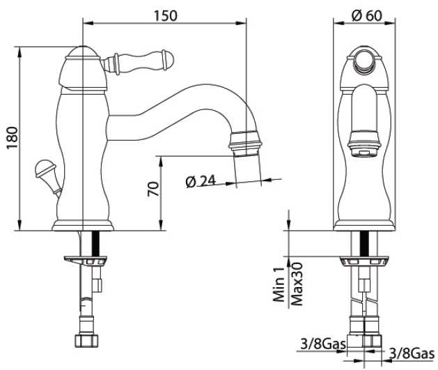 850620JJ00 Смеситель Bandini Antico Santreyd - Вид №3