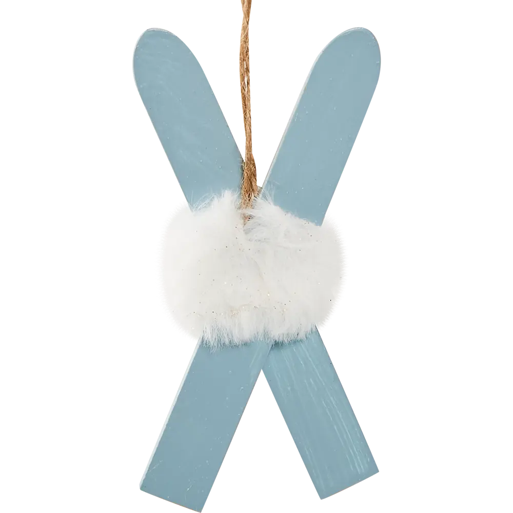 87036541 Елочная игрушка Лыжи 12x6 цвет синий STLM-0958389 Santreyd  - Вид №1