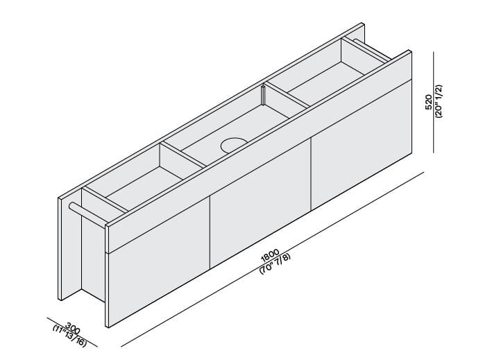 Мраморный подвесной умывальник со встроенной раковиной с ящиками LUCE DI CARRARA Passage ARCH-00087678 - Вид №4