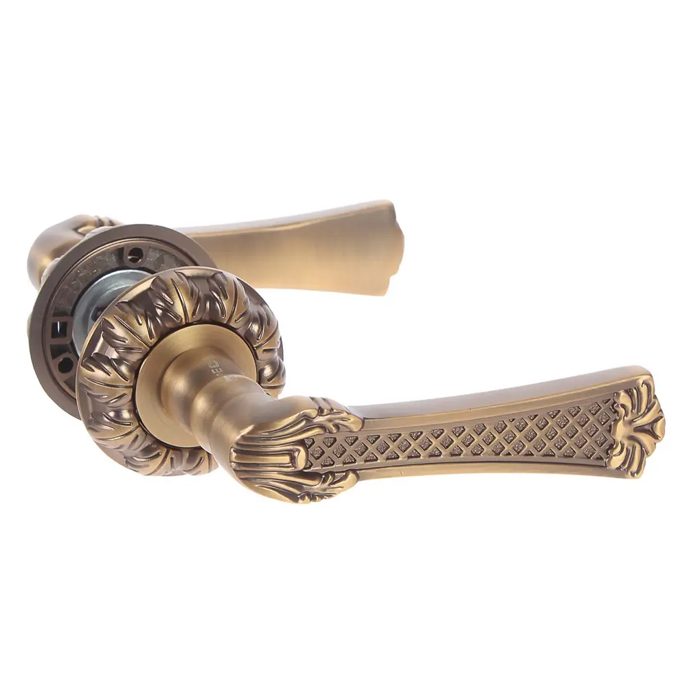 Ручки дверные на розетке Apecs H-2411-Z-AN, цвет античная бронза ARMEX STLM-2093485 - Вид №1