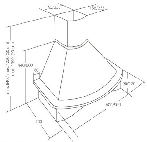 1147102 Вытяжка каминная Akpo WK-4 Rustica Nova бежевый/коричневый STDN-0123410 - Вид №9