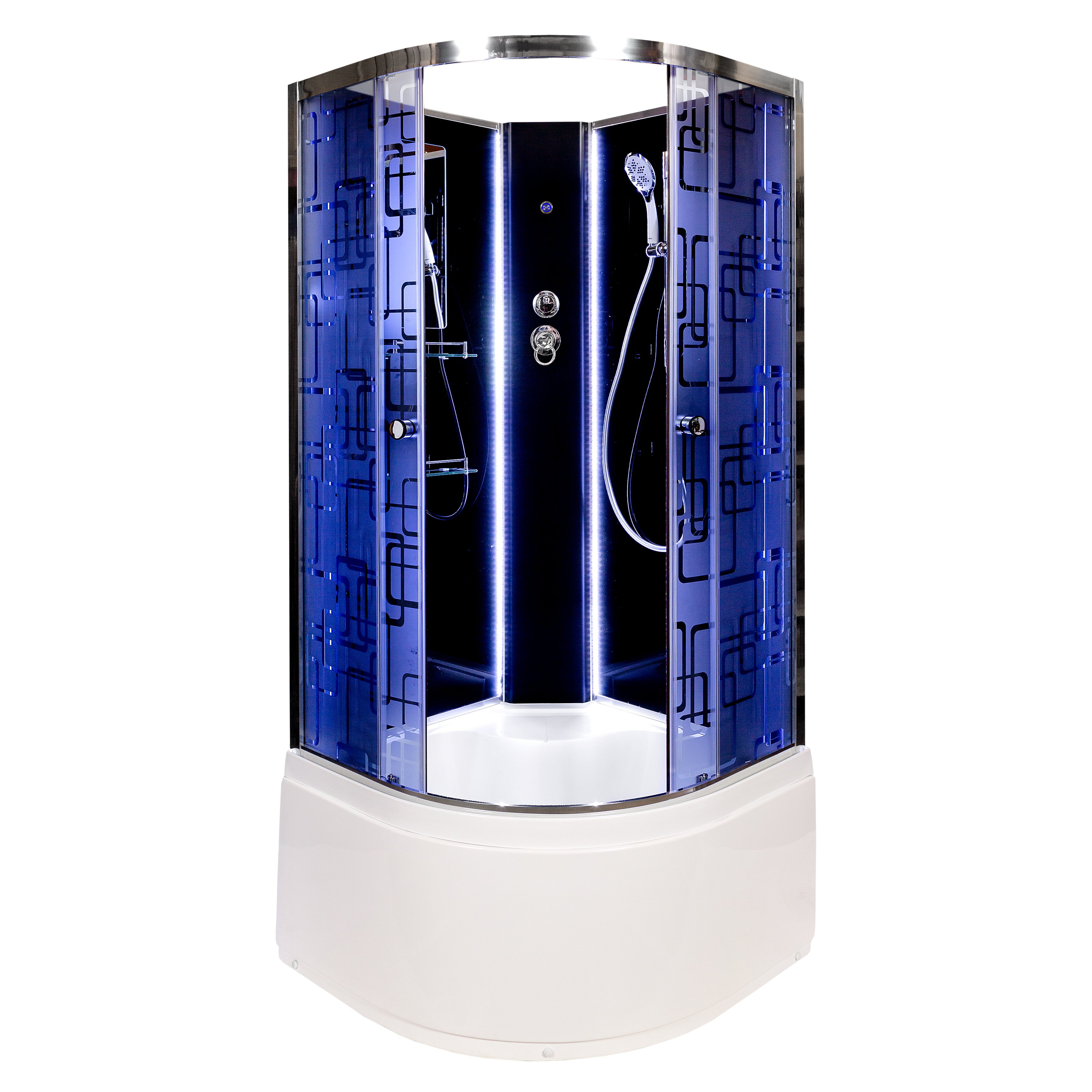 ЕМ1511 R с гм. и эл. Душевая кабина DETO Серия EM BМ4590 N LED BLACK - Вид №14