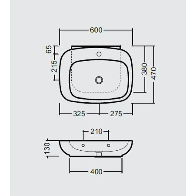43367 Накладная раковина на столешницу  овальная Ceramica Hidra  - Вид №4