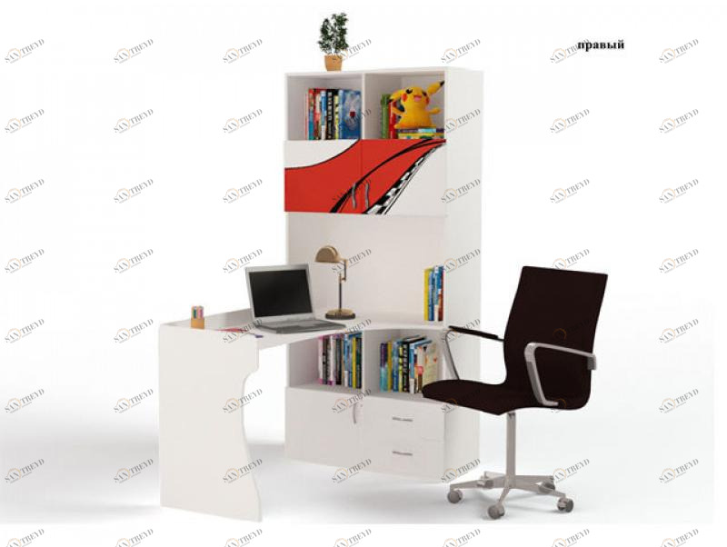 Стол-стеллаж ABC-KING La-Man, правый красная 4631148150782