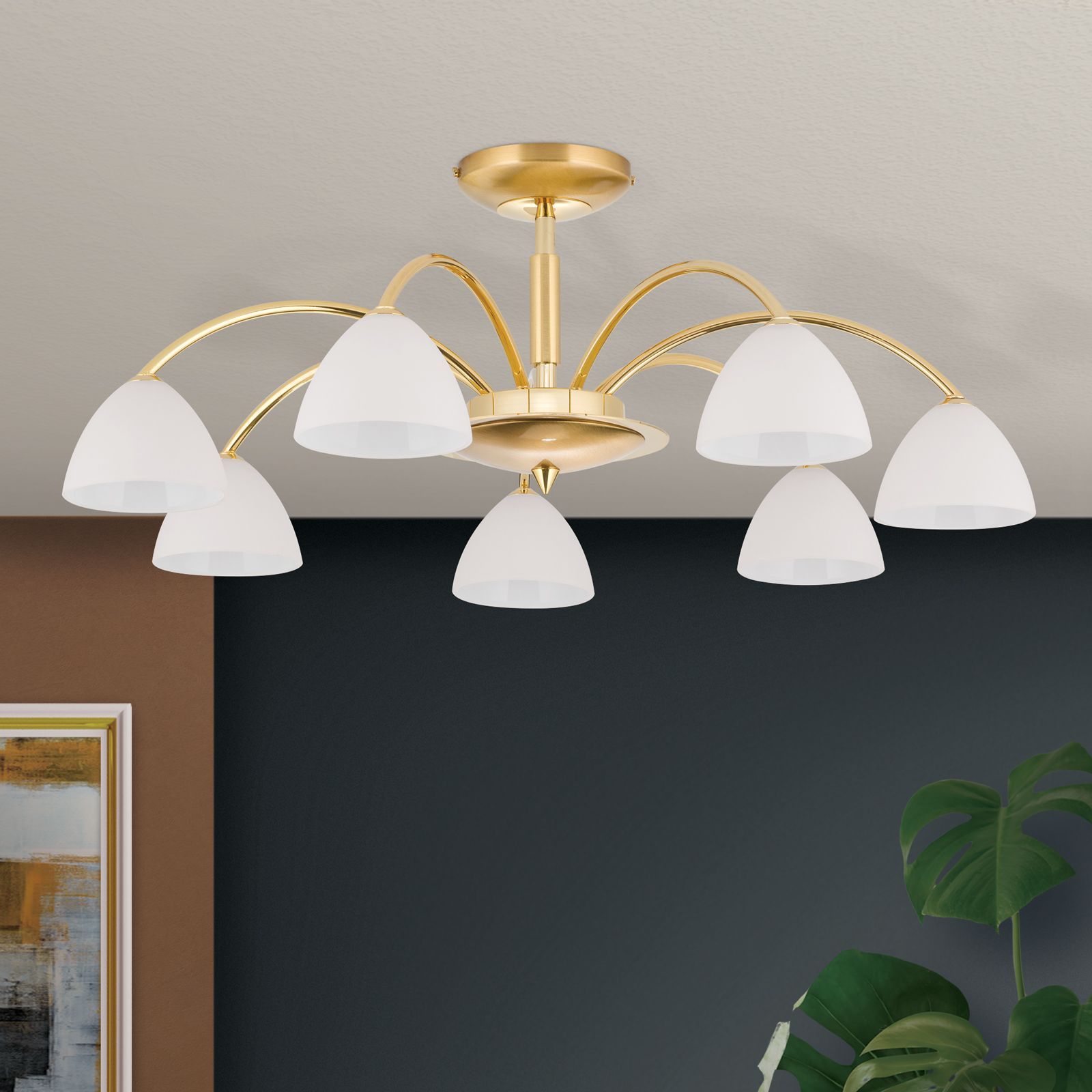 Потолочный светильник из опала и латуни Orion Opaldesign ARCH-00135492 - Вид №1