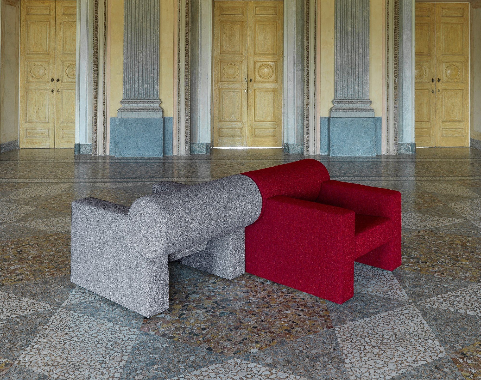 Акустическое тканевое кресло с подлокотниками Caimi Brevetti цилиндр ARCH-00136816 - Вид №5