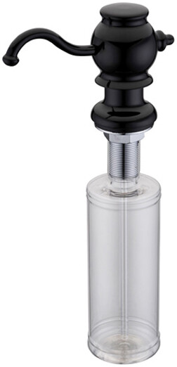 Встраиваемый дозатор ZorG Inox ZR-24 BLACK для жидкого мыла, черный