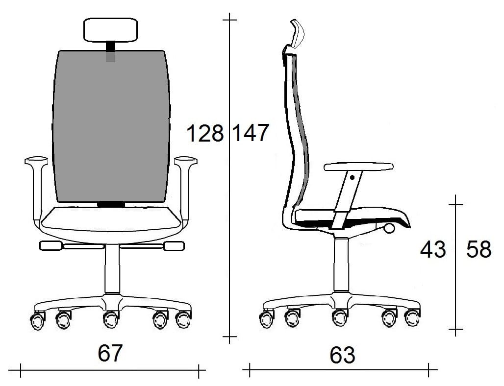 Сетчатое вращающееся офисное кресло с подголовником TALIN WIND 9-119 ARCH-00046602 - Вид №1