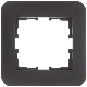 Рамка для розеток и выключателей Lezard Asti 1 пост горизонтальная цвет черный бархат